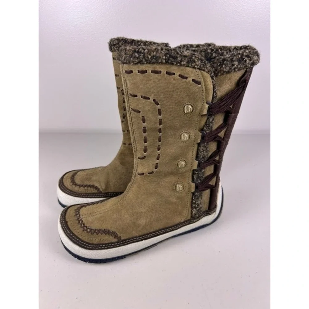 Merrell Puffin High Tan Suede Insulated Winter Boots Primaloft Womens 8 READ